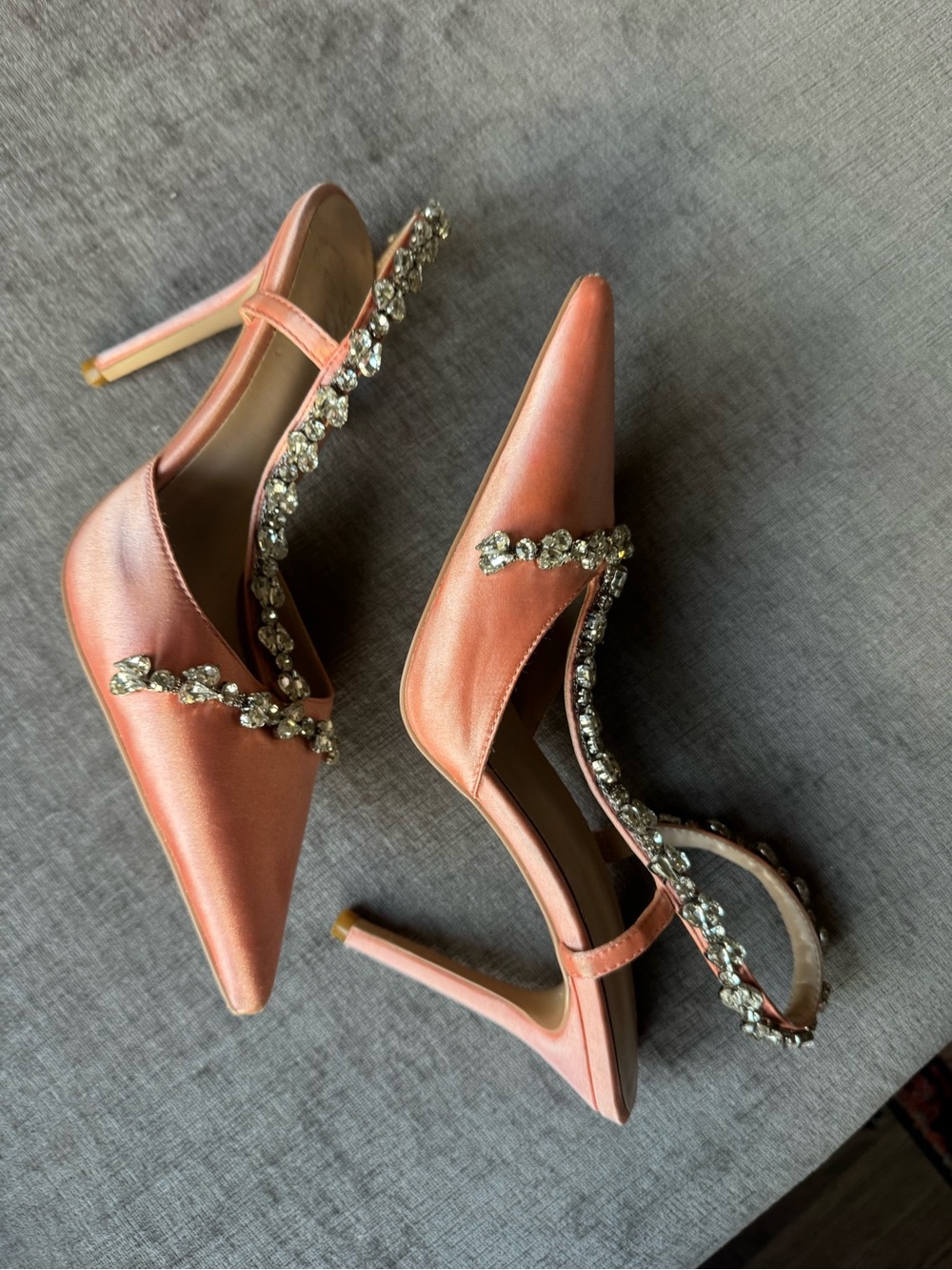 Pink satin vintage heels